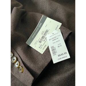 NWT Jones New York 100% Worsted Wool Brown Mens Blazer Suit Jacket Sz 46R